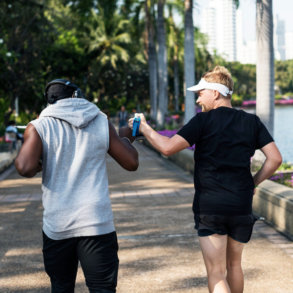 Two people walking